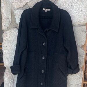 Flax Women's Elegant Black Pea Coat